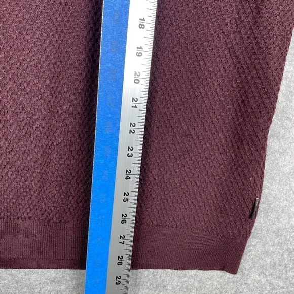 Ted Baker Men's Size 6 Maroon 1/4 Zip Waffle Knit Sweater Jumper Pullover Preppy - Picture 4 of 9
